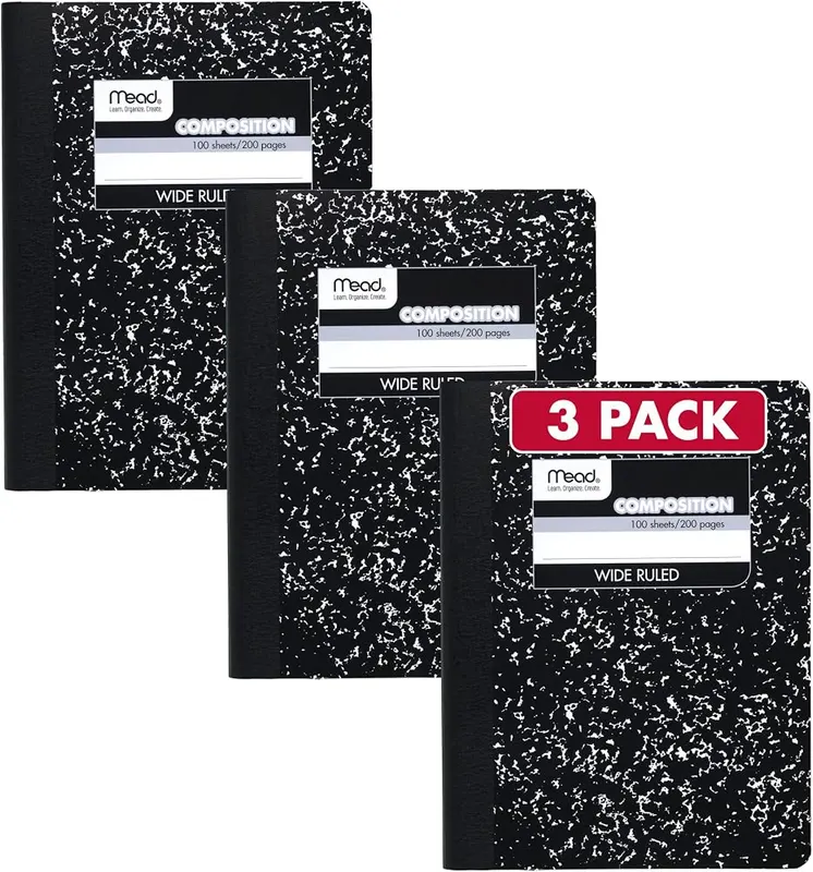 Mead Composition Notebook Black in Black
