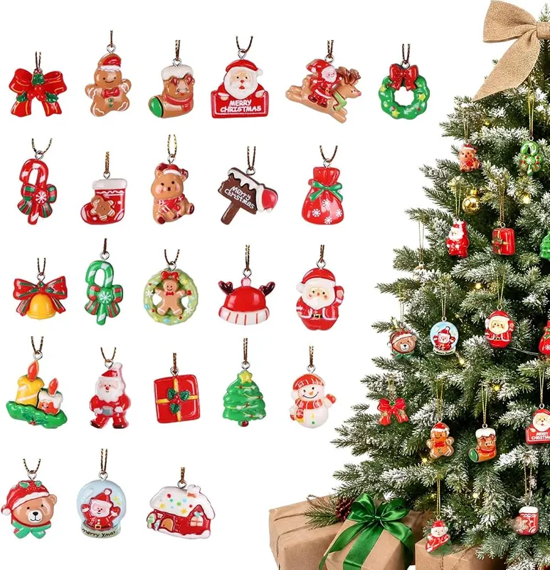 MEBRUDY 24 PCS Mini Christmas Ornaments