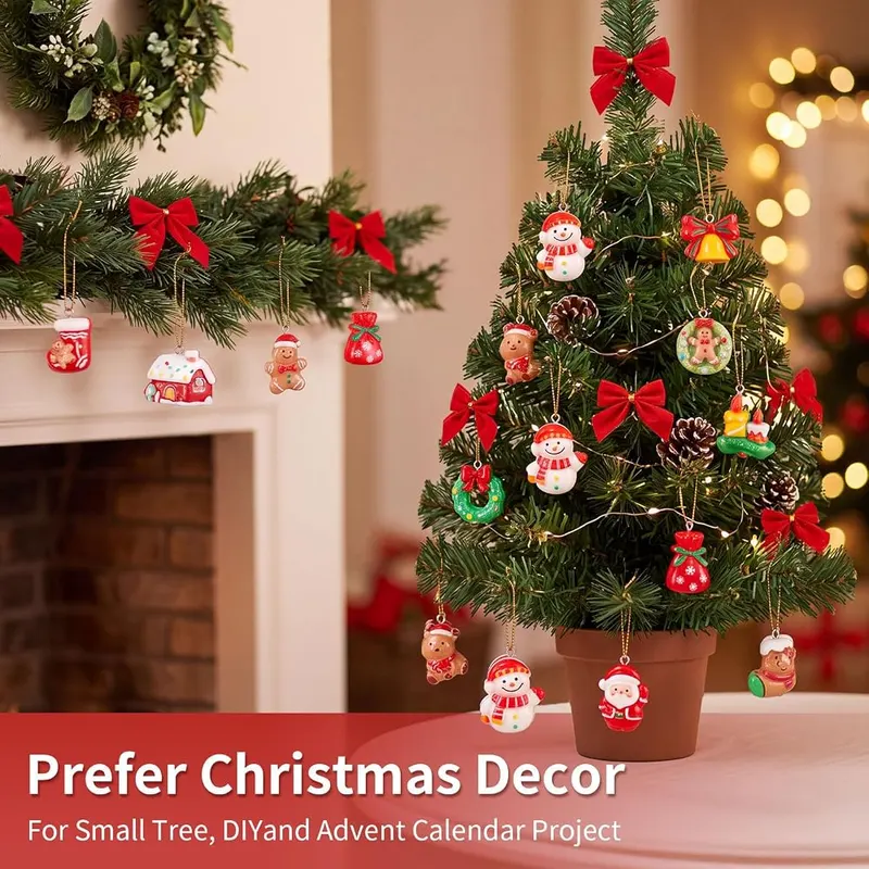 MEBRUDY 24 PCS Mini Christmas Ornaments – Gift-Ready Cheer