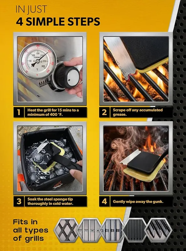 MEKER 4 PCS Grill Replacement Head – Durable & Heat-Resistant