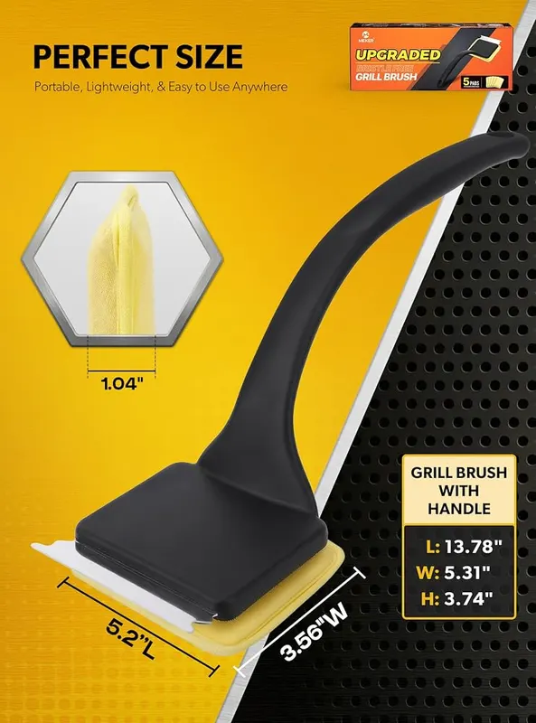 MEKER 4 PCS Grill Replacement Head – TACKLE STUBBORN GRIME:Use the integrated heavy-duty scraper