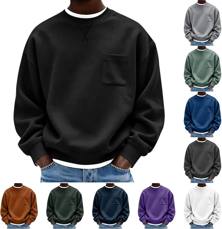 Generic Men Oversized Crewneck Sweatshirt in Black