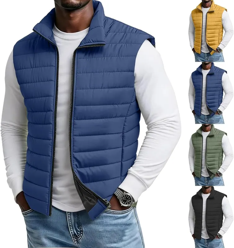 Men Puffer Jacket Sleeveless Vest Jackets Lightweight