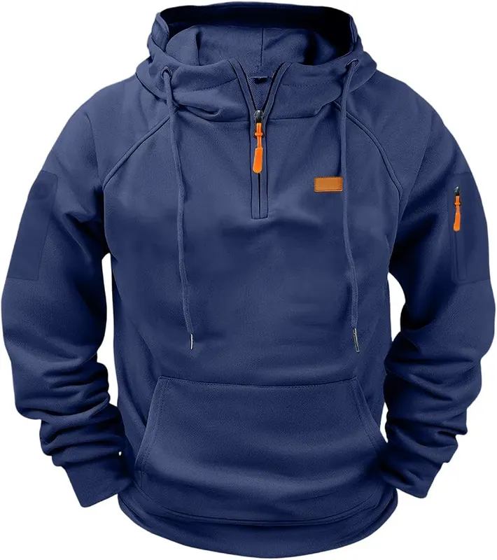 Mens Pullover Hoodies Long Sleeve Quarter Zip
