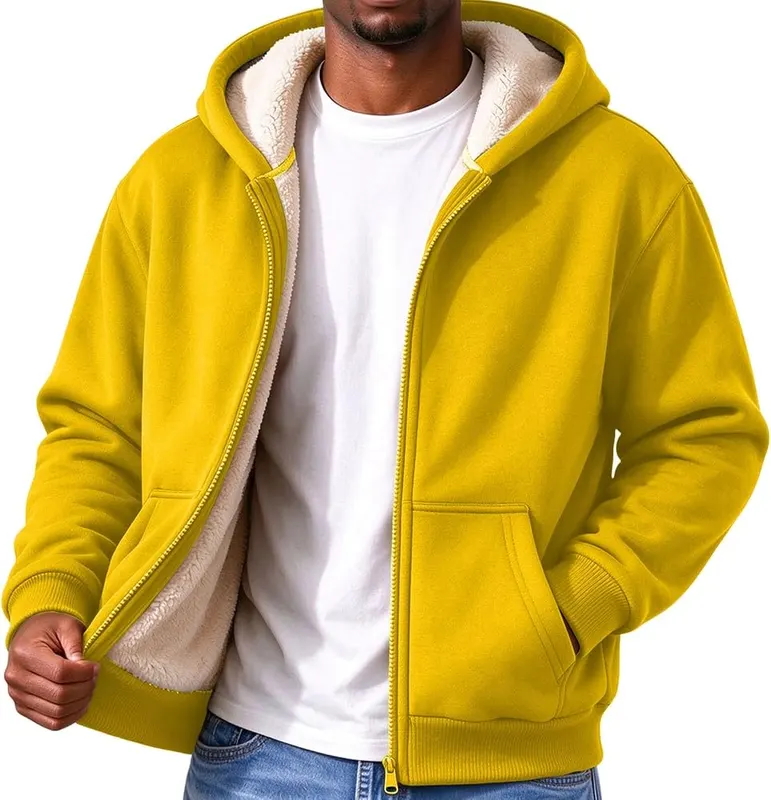 Mens Sherpa Lined Jacket Oversized Thermal Zip – product photo 2 of 4