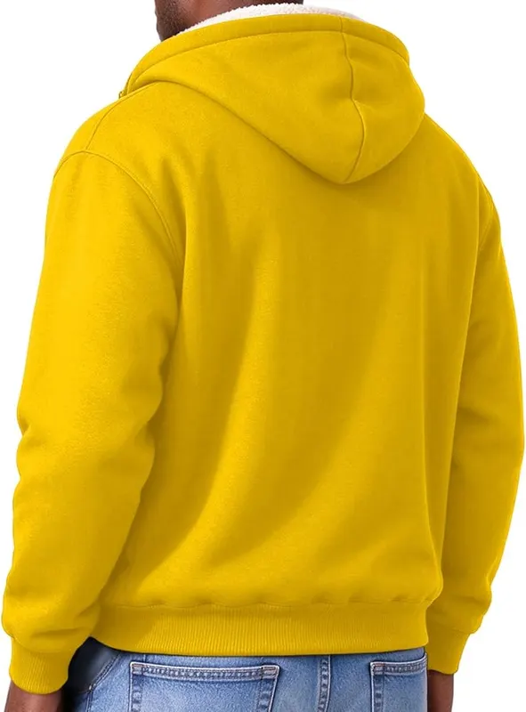 Mens Sherpa Lined Jacket Oversized Thermal Zip – product photo 3 of 4