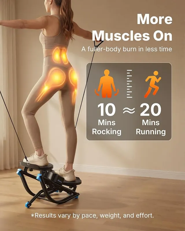 Merach Rocking Steppers – LCD tracks time, steps, calories