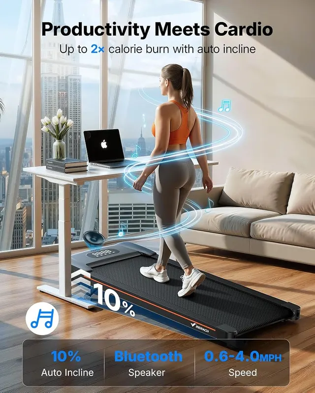 MERACH Walking Pad Treadmill – 350 Heavy-Duty Stability