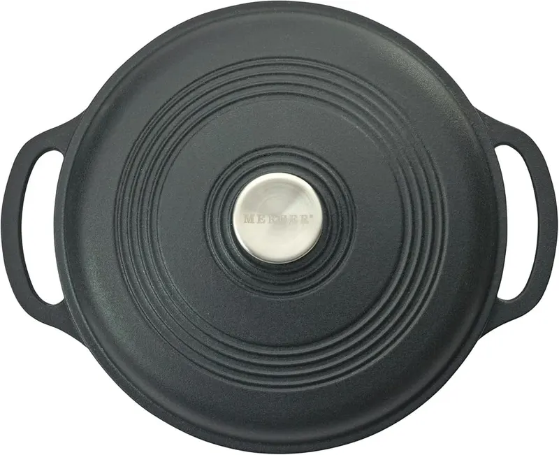Mercer Culinary Enameled Cast Iron Round Dutch Oven – Tight Fitting Lid