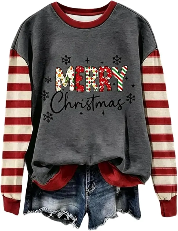 Generic Merry and Bright Sweatshirt A004- Gray – product photo 5 of 6