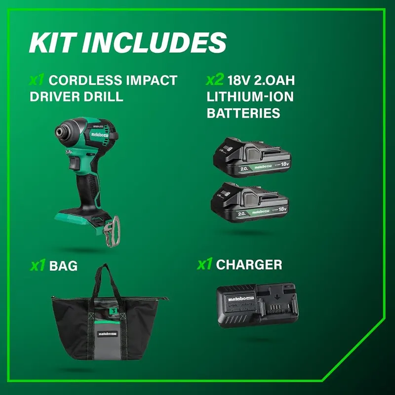 Metabo HPT 18V Cordless Brushless – Included in the Kit