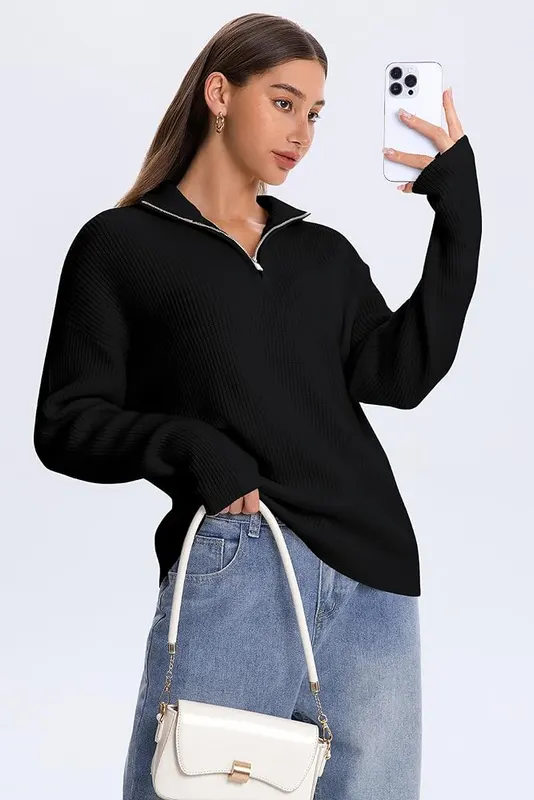MFAVIP Quarter Zip Pullover Sweaters – Comfortable long sleeve coverage