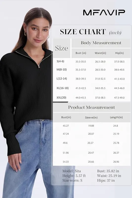 MFAVIP Quarter Zip Pullover Sweaters – product photo 7 of 7