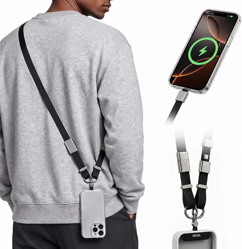 MFish Phone Lanyard in Black