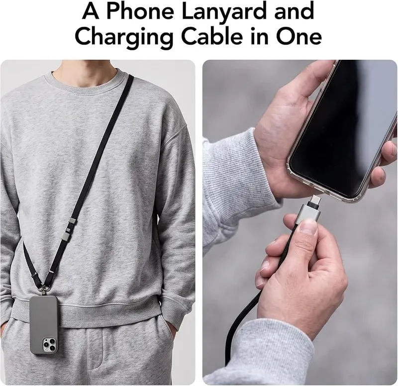 MFish Phone Lanyard – Strap doubles as USB-C to USB-C cable