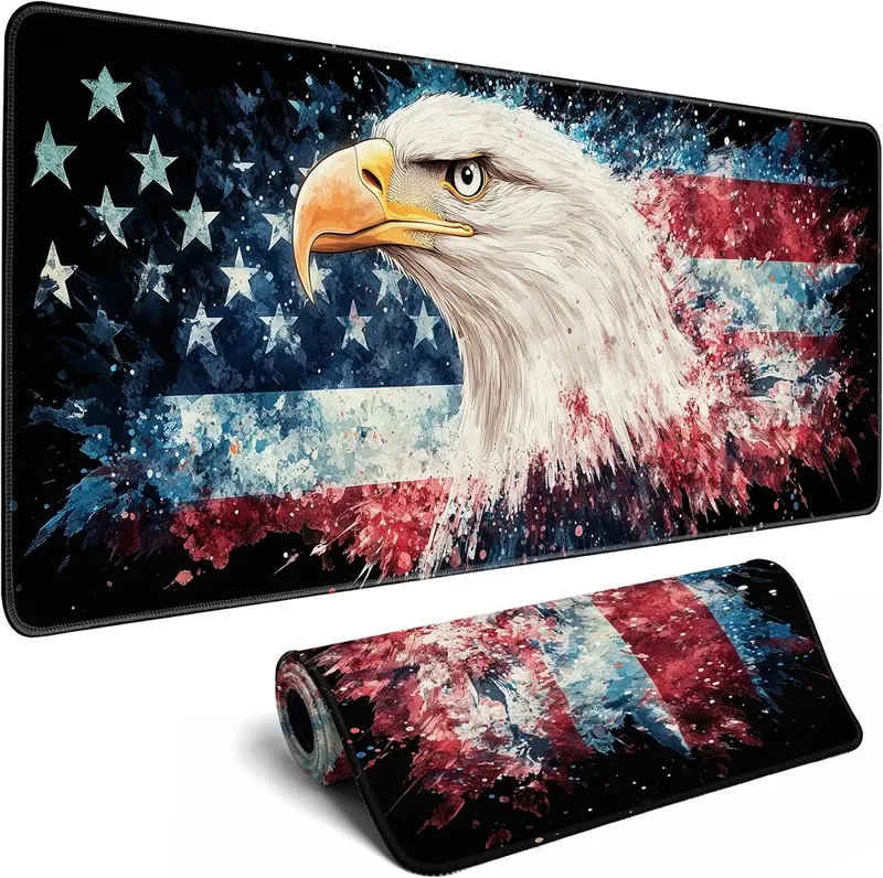 MiaVibte American Flag Eagle Mouse Pad Gaming