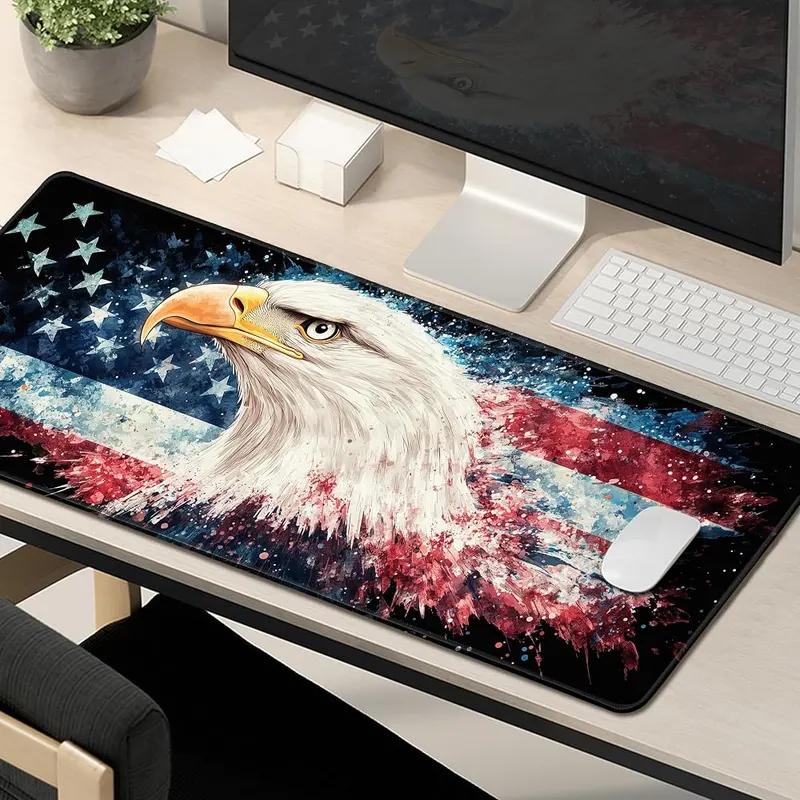 MiaVibte American Flag Eagle Mouse Pad Gaming – Durable and Easy to Clean