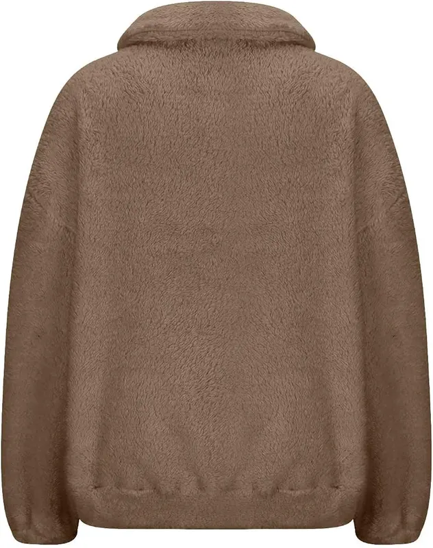 midelxp Quarter Zip Sherpa Pullover Womens Fleece D001-light Brown – Half Zip Closure Design