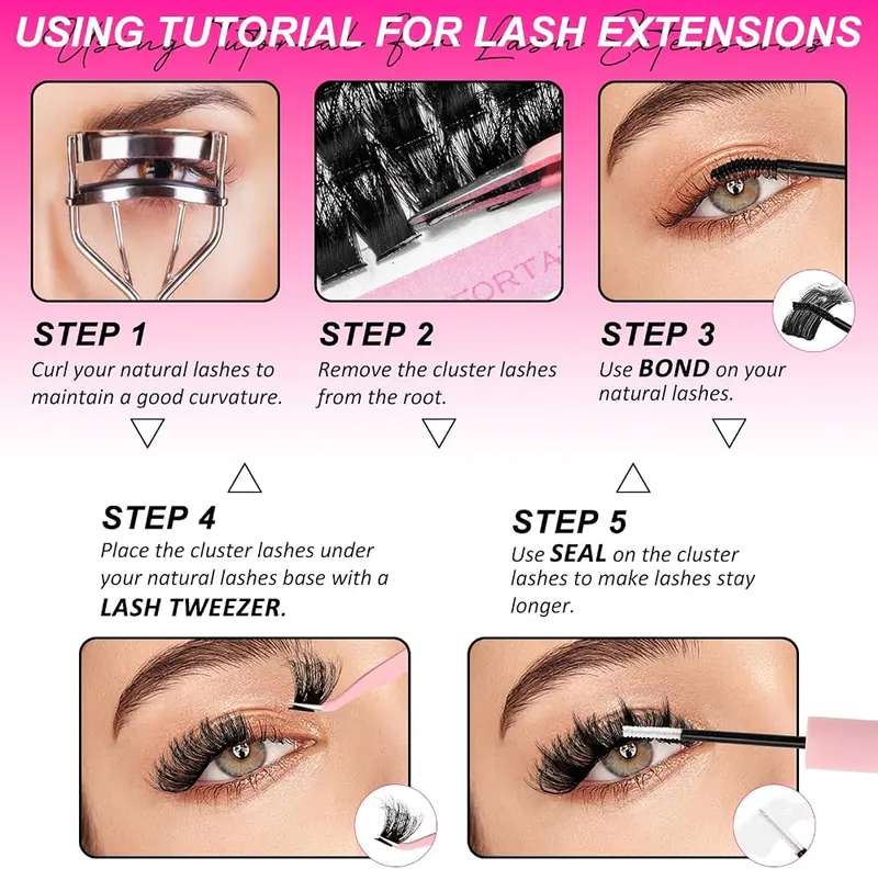 MilyBest Lash Clusters Kit 80D – Black fiber, cruelty free listing
