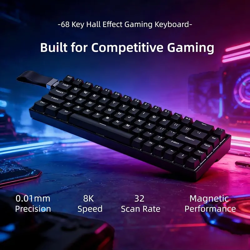 MiniLuxis 68% Hall Effect Gaming Keyboard – Compact 68 percent layout