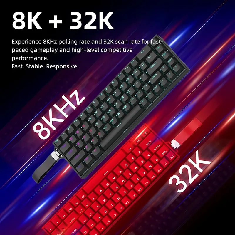 MiniLuxis 68% Hall Effect Gaming Keyboard – Snap tap input support
