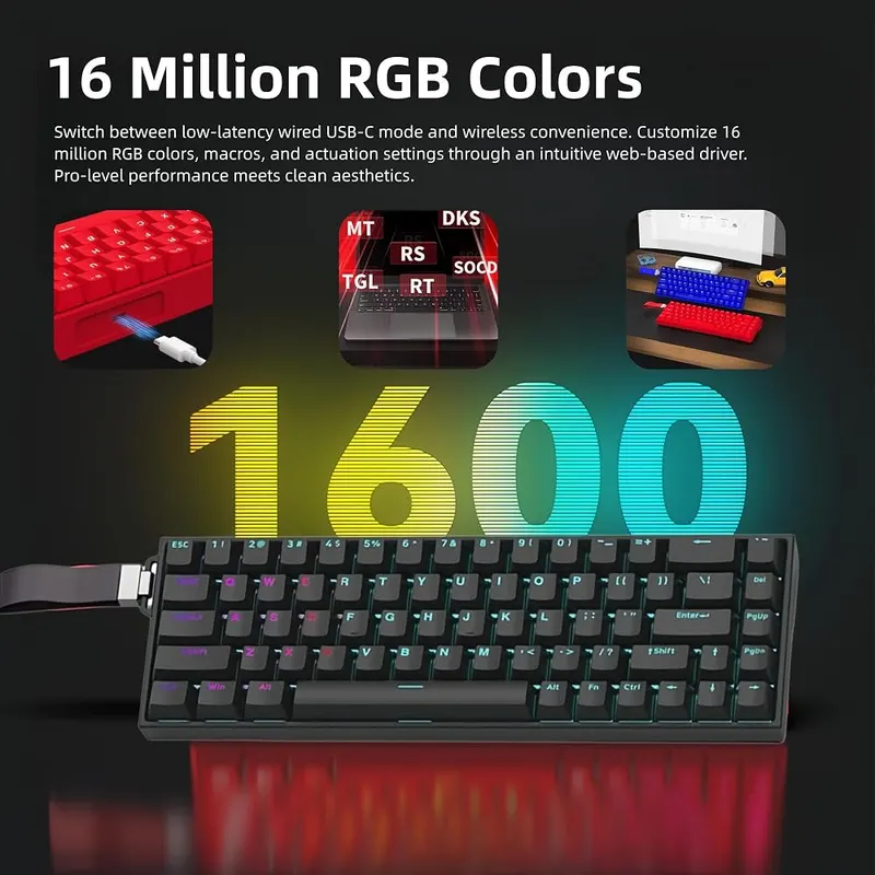 MiniLuxis 68% Hall Effect Gaming Keyboard – Responsive magnetic switches