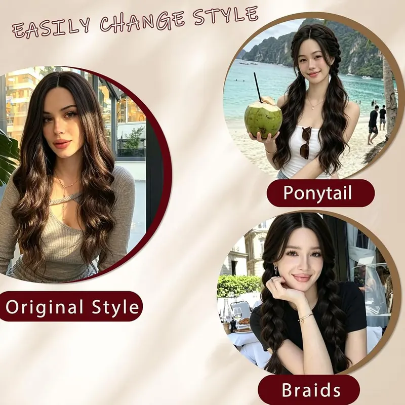 MINLEE Dark Brown Wig – product photo 4 of 6