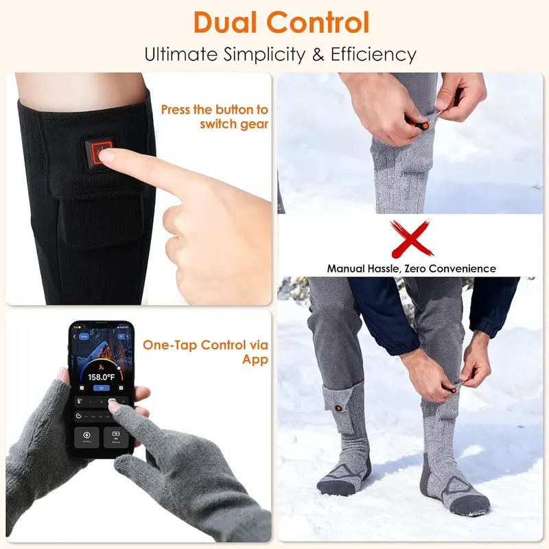 Minthouz Heated Socks – Four heat levels from 45 to 70 Celsius