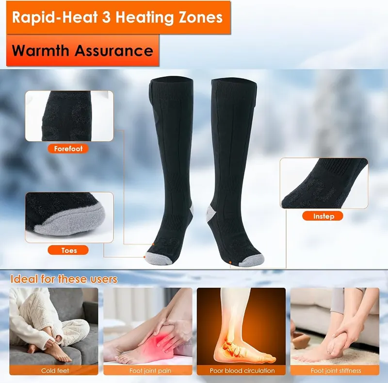 Minthouz Heated Socks – Machine washable with batteries removed