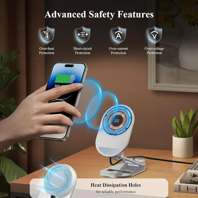 Minthouz Magnetic Wireless Charger Silver – product photo 8 of 8