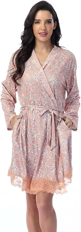 MissNina Floral Maternity Robe – Floral maternity robes for women/ maternity robes