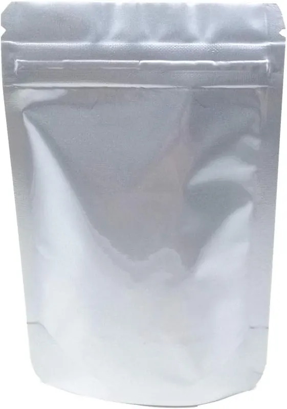 MITOB 100 Pcs Stand Up Silver Mylar – The material is aluminum foil and plastic