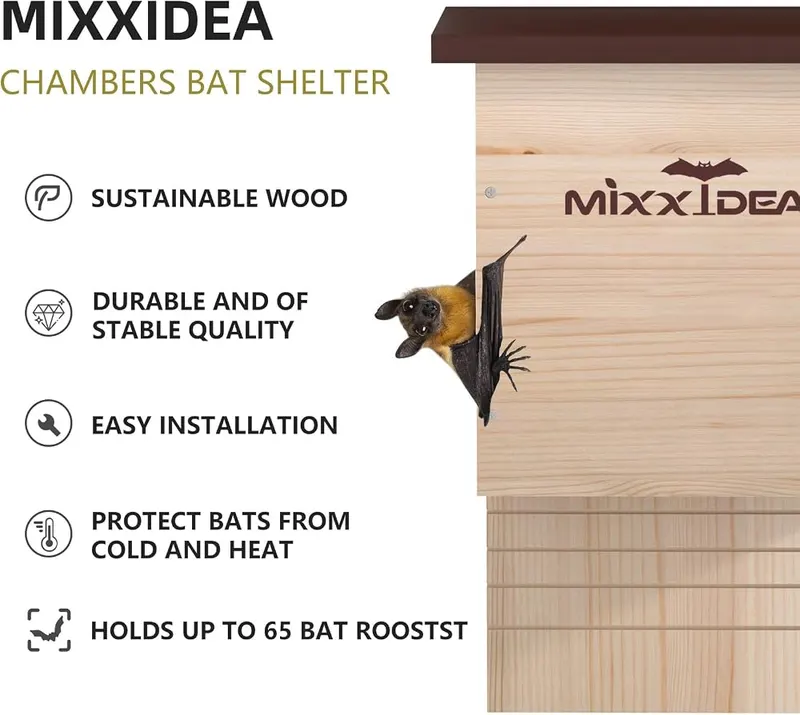 MIXXIDEA Bat House Bat Box Double Chamber – Double chamber bat house