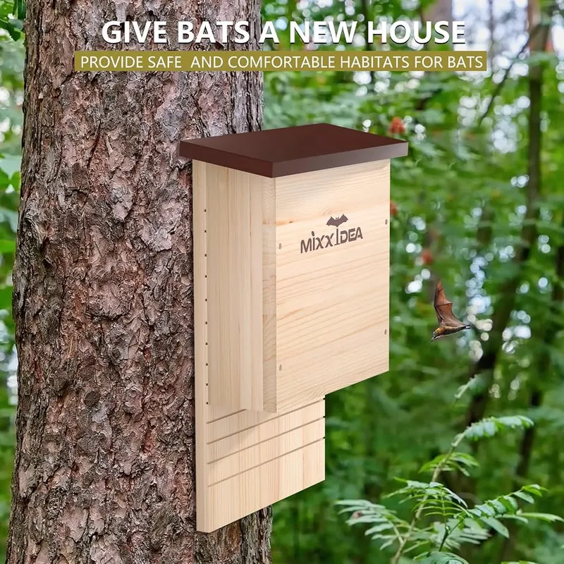 MIXXIDEA Bat House Bat Box Double Chamber – Landing area for easy roosting