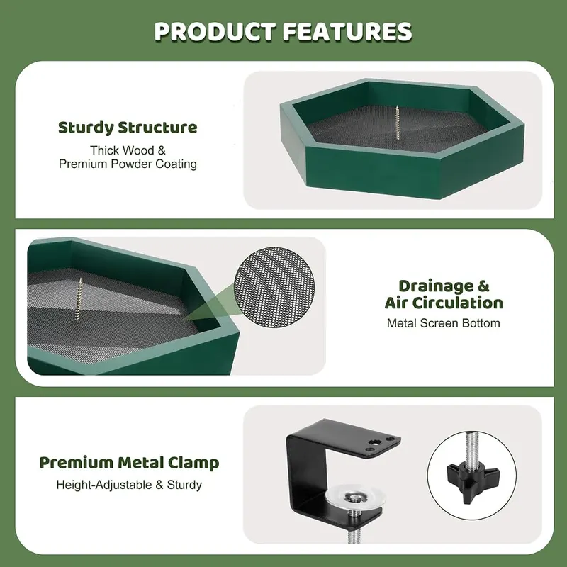 MIXXIDEA Bird Feeder Tray – Attractive green color finish
