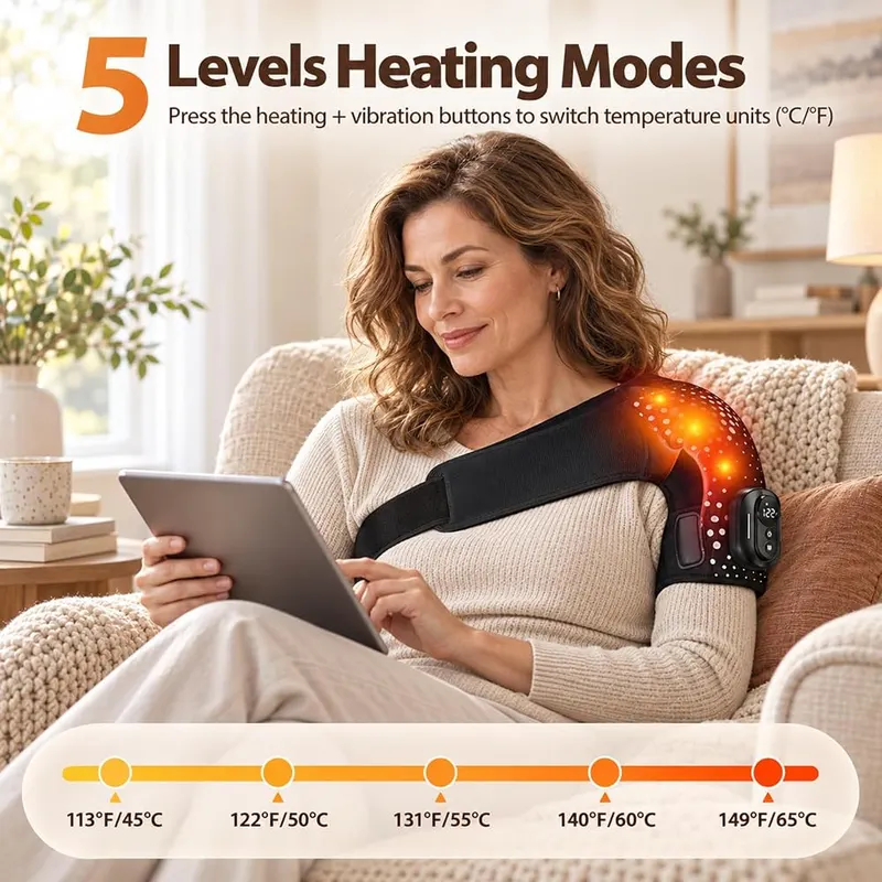 MoAcey Cordless Shoulder Heating Pad Detachable Remote – Detachable magnetic remote control