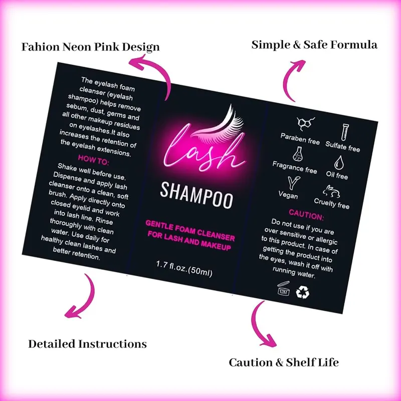 Mocomfor Lash Shampoo Label Stickers – Budget Friendly