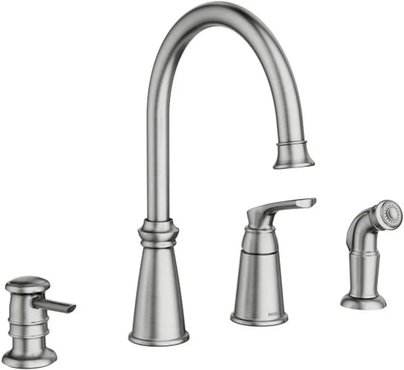 Moen Whitmore Spot Resist Stainless One-Handle High – Aerated stream for everyday cleaning