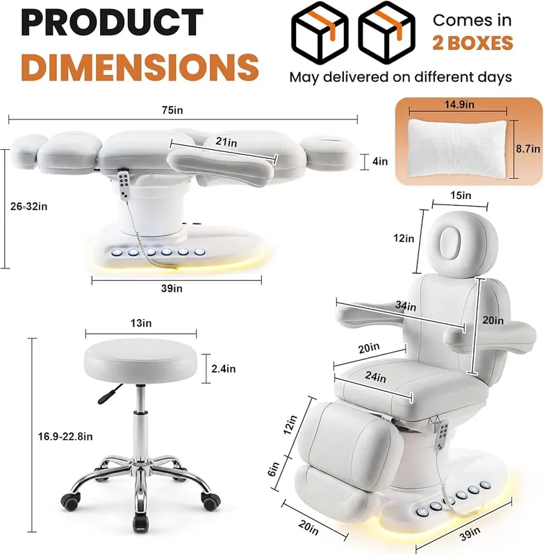 MOMOKOVA Fully Electric Massage Table – Three quiet independent motors