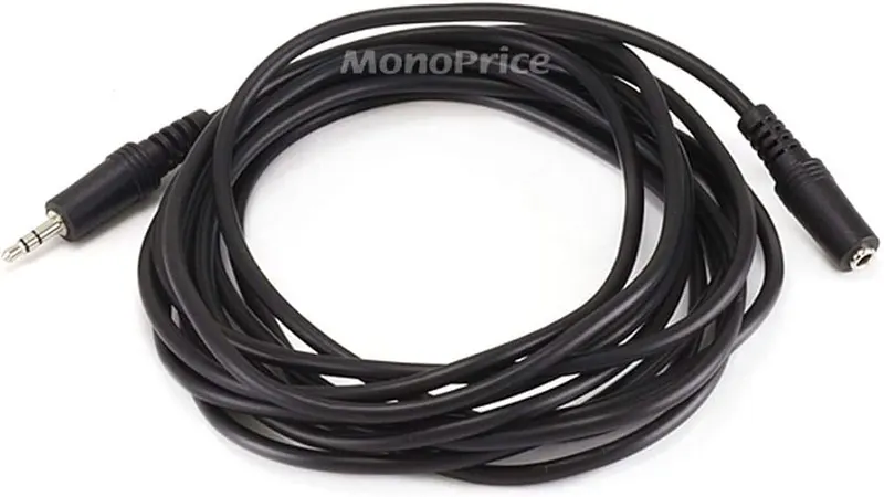 Monoprice 100649 12′ 3.5mm Stereo Plug/Jack M/F