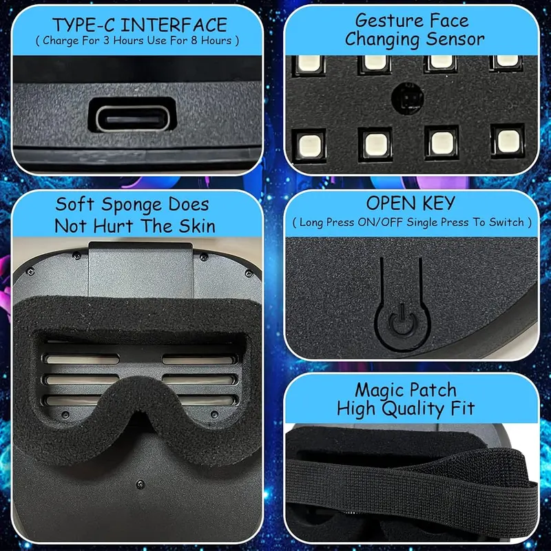 MOYACA Led Mask Light up Mask Gesture – product photo 7 of 7