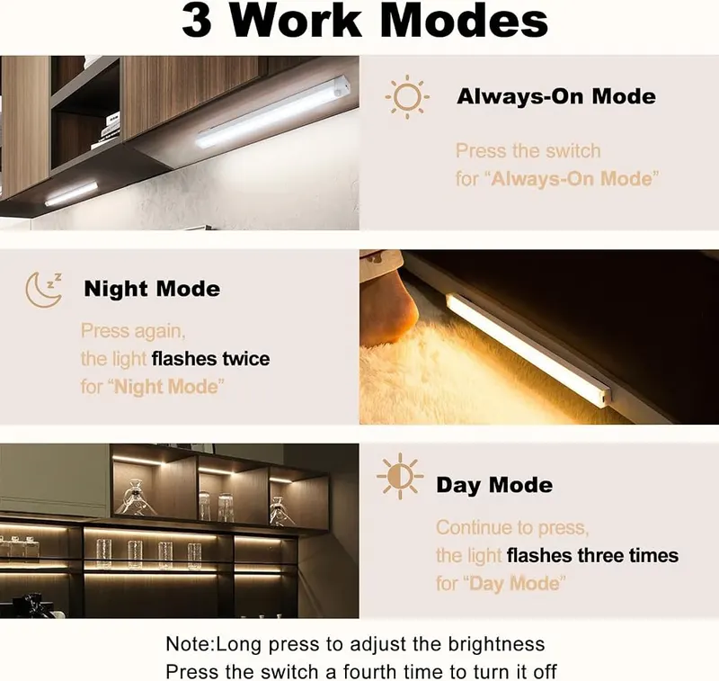 MSETGRD 6 Pack Magnetic Under Cabinet Light – How to Use