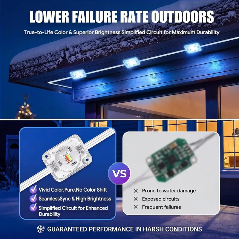 MUCCCUTE Permanent Outdoor Lights – RGB color changing LED bulbs