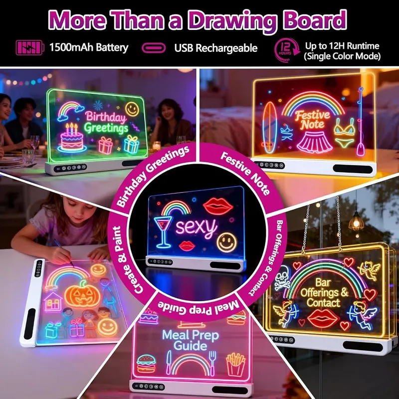 MUSDOKEY LED Drawing Board – Rechargeable fifteen hundred milliampere-hour battery