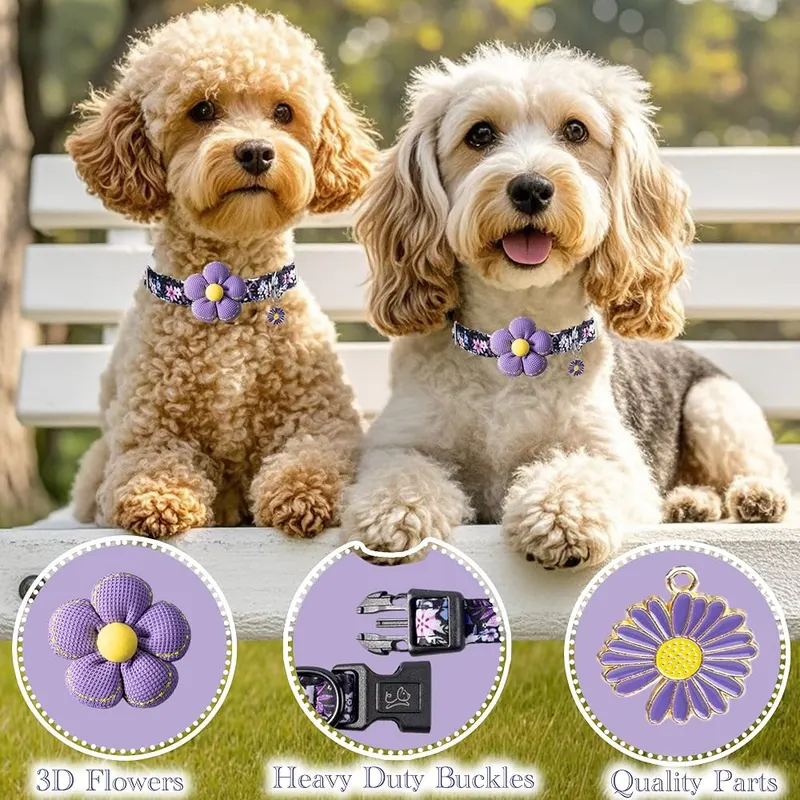 MUZIEBA Cute Dog Collar – Soft double-layer cotton band