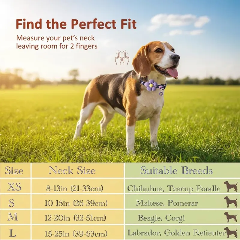 MUZIEBA Cute Dog Collar – Four sizes, puppy to large