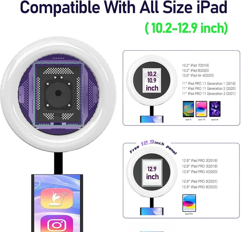 MWE Portable Photo Booth Machine Compatible Black – Compatible with standard Apple tablets