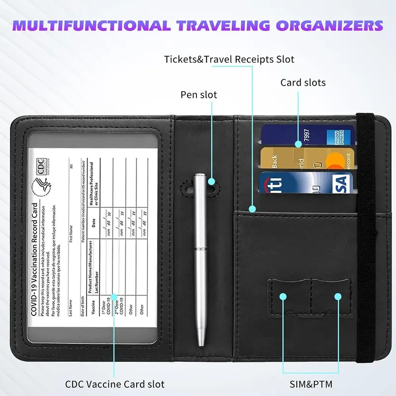 Mxfdegf Passport and Vaccine Card Holder Combo – Size:Compact and convenient, our passport holder measures 5
