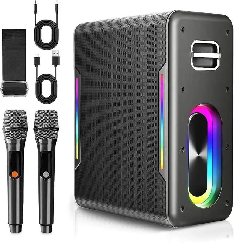 Myscenetang Portable Karaoke Machine in Black