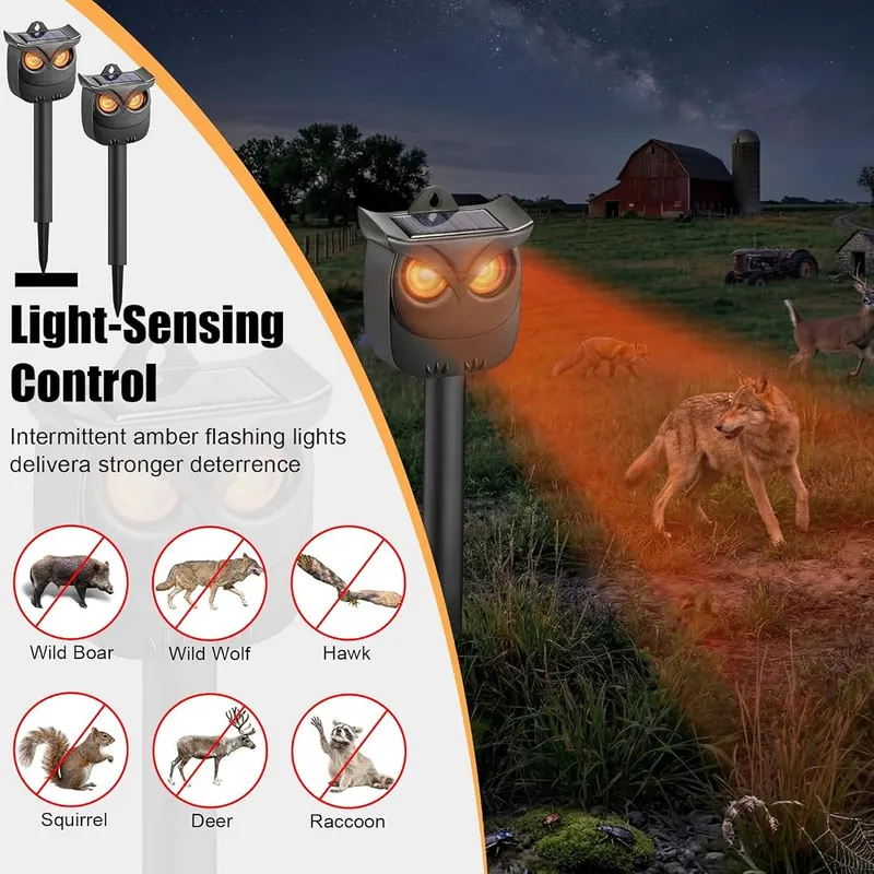 Mysora 2 Pack Solar Owl Animal Repeller – product photo 3 of 9